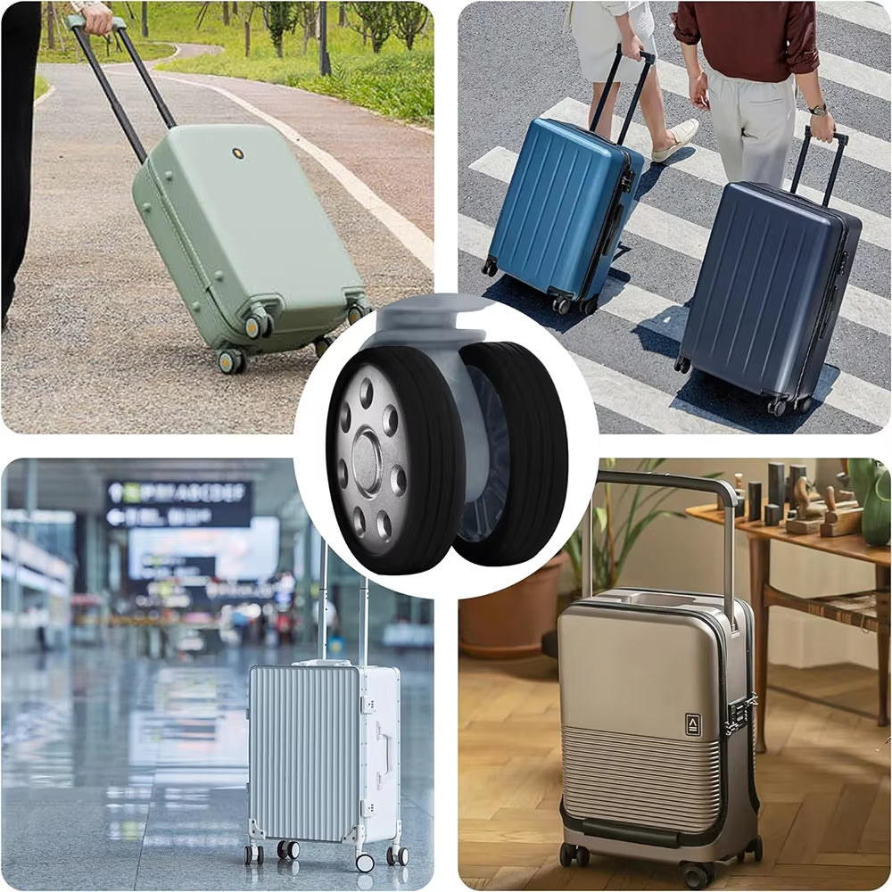 8Pcs Luggage Wheels Protector Silicone Luggage Accessories Wheels Cover for Most Luggage Reduce Noise Travel Luggages Suitcase