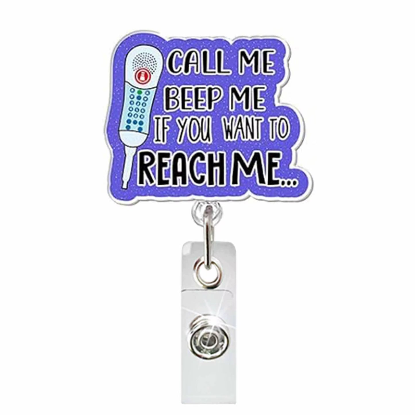 Glitter Acrylic Medicine Bottle Nurse Badge Reel Retractable ID Badge Holder with 360 Rotating Alligator Clip Name Holder